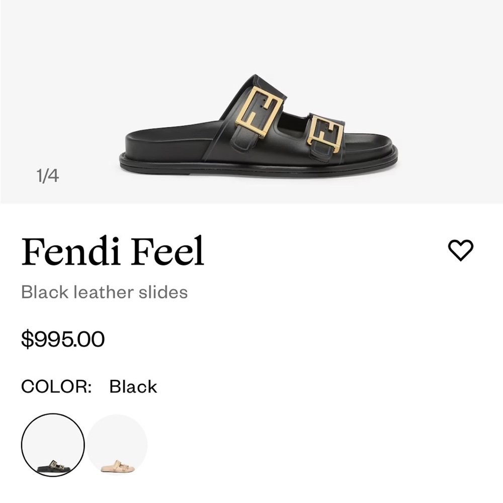 Fendi Black Leather “feel” Slides - size 36 - Picture 10 of 11